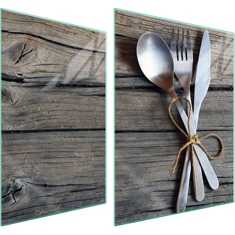 PLACA PROTECTORA DE VIDRIO PARA COCINA 70x52 CUBIERTOS (1/5)