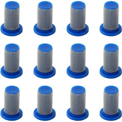 Juego de 12 boquillas de pulverización, pulverización de acero inoxidable, filtros de malla, plástico para máquinas de marcado de líneas KnapsackSprayer PTO (Verde-100 Azul - (1/5)