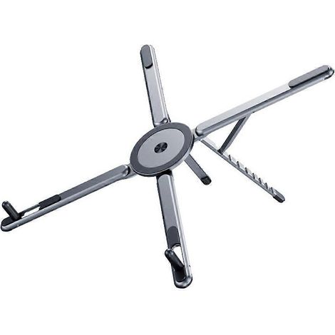 Support magnétique pliable et portable en alliage d'aluminium pour ordinateurs portables, tablettes et téléphones, support vertical portable et de bureau (1/5)
