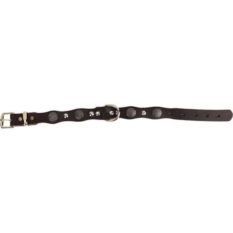 Collier Pour Chien - Cuir Synthétique Ajustable Avec Picots - Pour Chiens Moyens Et Grands - Taille M (1/5)