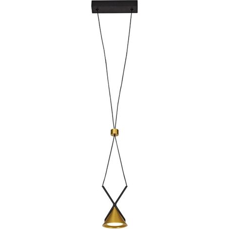 Lampe à Suspension Led Eir avec 1 Spot 3w en Noir et Or