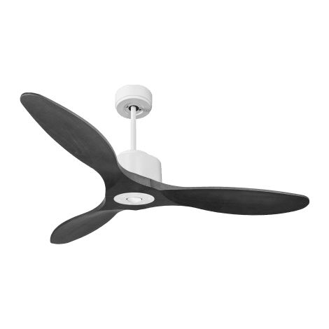 Modulo Regular Ring - Super destratificateur et ventilateur DC 132 cm Blanc pales bois noir sans Lumière 25 à 40 m²