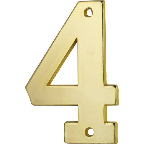 THIRARD - Chiffre 4, laiton, à visser, H.51mm, doré - THIRARD