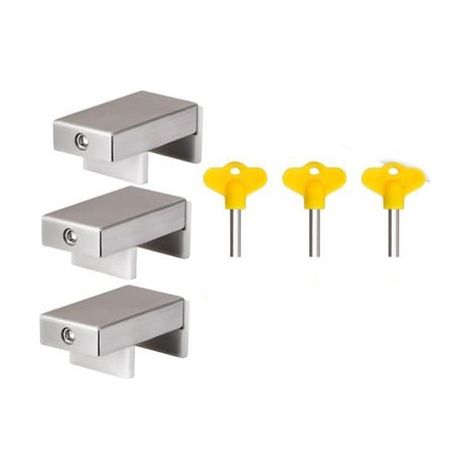 Fixateur de fenêtre - 3 pièces - Arrêt de fenêtre - Verrou de fenêtre - Aluminium - Verrou de porte - Window lock - Bloqueur de fenêtre - Fenêtre coulissante - Facile à installer - Arrêt de porte coul (1/5)