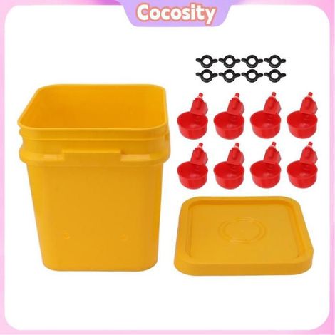 Cocosity Abreuvoir automatique pour poulet Automatique De Poulet De animalerie kit Seau + Seau + Bol Oiseau Rouge + Vis Noires (1/5)