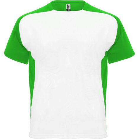 Camiseta técnica de manga ranglán y cubrecosturas a tono BUGATTI ROLY XXL Blanco/Verde helecho