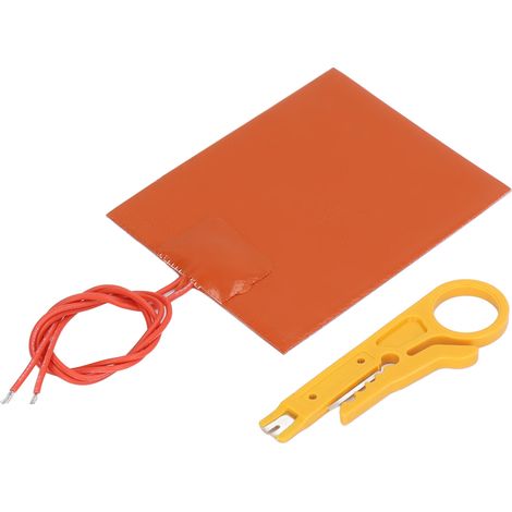 Coussin chauffant en caoutchouc silicone fin, à haute rigidité diélectrique et sûr, flexible, 12 V, 20 W, 250 °C (1/5)