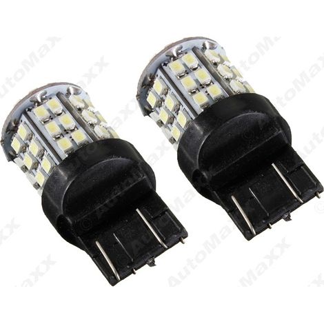 White car LED turn signal lights, cornering lights T20 7443 1206-64 LED brake lights (1/4)