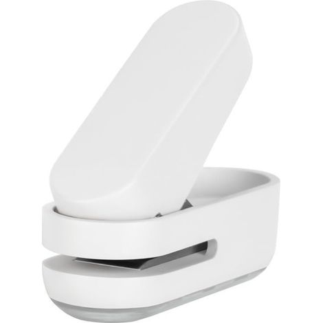 Mini perforatrice, blanche, capacité de 10 feuilles, perforatrice à un seul trou (blanche). (1/5)