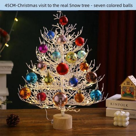 Arbol De Navidad Miniatura - Resina - 45 Cm - Con Luces Led - Decoracion De Escritorio (1/5)