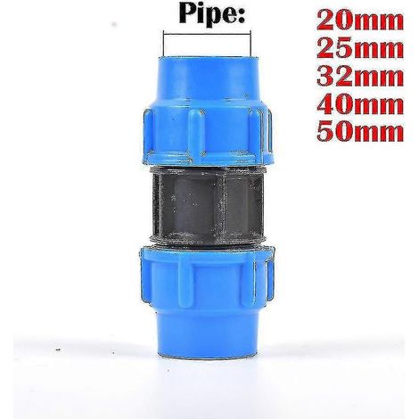 Raccord de robinet en PVC PE 20/25/32/40/50 mm pour irrigation de jardin ou agricole Accessoires de raccordement pour tuyau d'arrosage S05-20mm-Right (1/4)