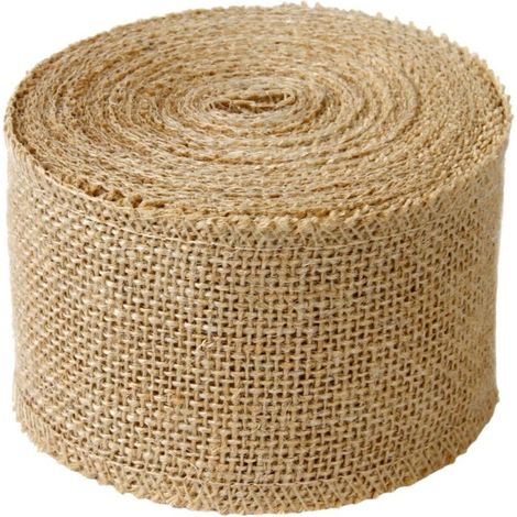 [JAMAIS UTILISÉ]Tissu De Toile De Jute De 8 cm De Largeur - Rouleau De Ruban Rustique Pour La Décoration De Bricolage（10M） (1/4)