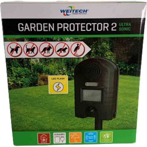 Répulsif à ultrasons pour chiens, chats et renards – Surface 200 m² – Détecteur de mouvement infrarouge – 7 fréquences réglables (1/7)