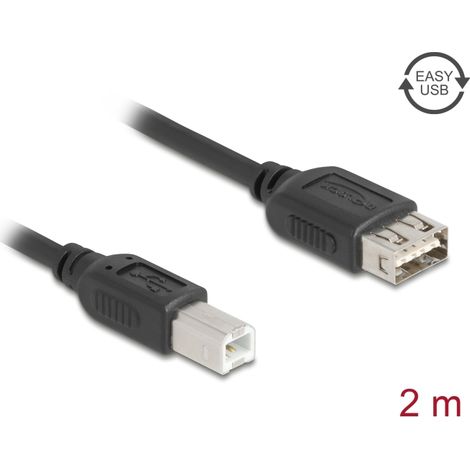 Delock Cable USB 2.0 USB Tipo-B macho a EASY USB Tipo-A hembra 2 m