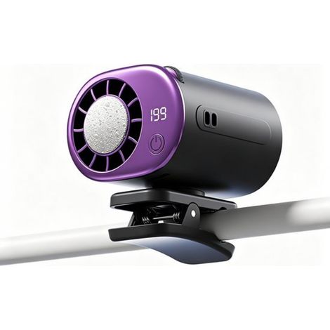 Mini-Ventilator – Auto-Ventilator 2026 mit Clip und LED-Anzeige – 360° drehbar, 199 Geschwindigkeitsstufen, USB-aufladbarer, tragbarer Ventilator, semi-resistiv (1/5)