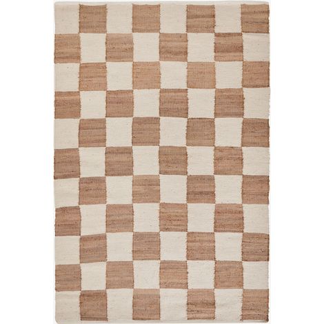 Alfombra rectangular en yute y lana Jughead SKLUM