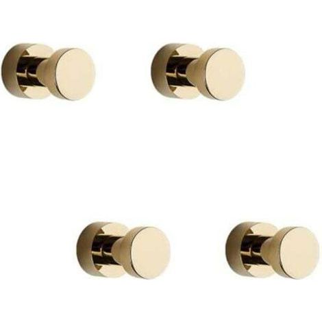 Goldene Handtuchhaken, 4er-Pack rostfreie Metallhaken für Kleider und Mäntel, selbstklebende oder wandmontierte Haken fürs Badezimmer (1/5)