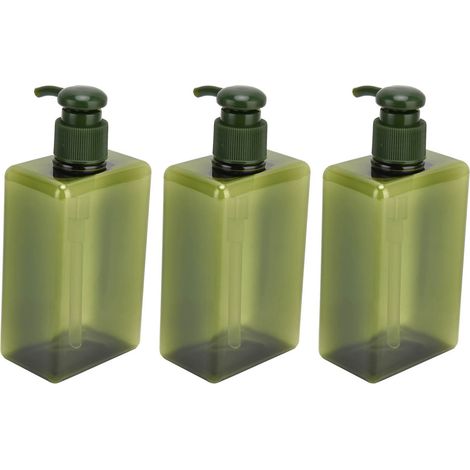 Lot de trois flacons de lotion anti-fuite de 280 ml, flacons de savon pour les mains et de shampoing, flacons de transvasement de produits cosmétiques, flacons de gel douche, flacons en plastique à po (1/5)