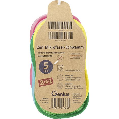 2in1 Mikrofaser-Schwamm Set 5-teilig