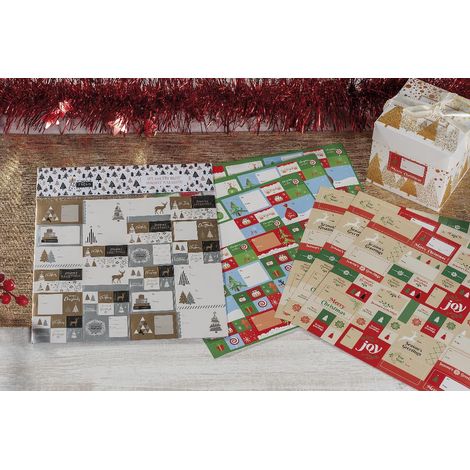 Set 168 Targhette Adesive Natalizie natale 5 x 3,5 cm