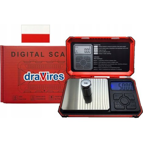 Peso 500 g 0,5 kg 0,01 g draVires portatile elettronico + adesivo (1/5)
