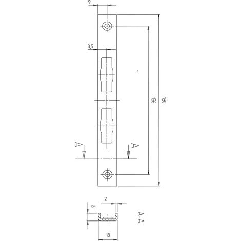 KFV Schließteil f.Bolzen-Schwenkhaken zu BS2600 Falzluft 11/18mm,verzinkt silber (1/2)