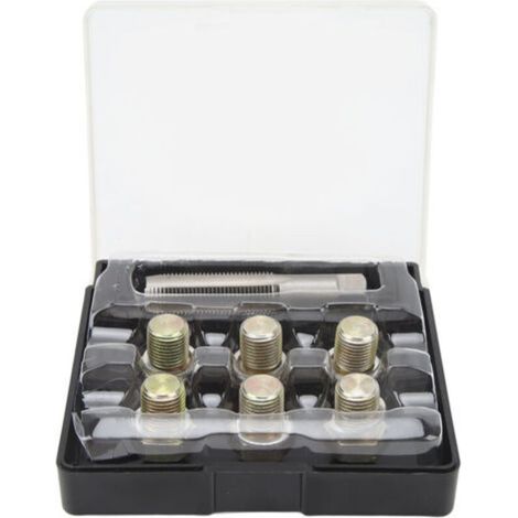 Kit de réparation de filetage pour bouchon de vidange d’huile, 13 pièces, M13 × 1,5 mm, pour carter d’huile – outils de taraudage et fouettage (1/4)