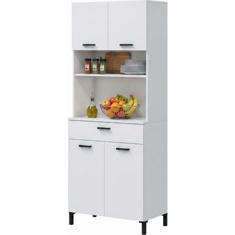 Mueble Auxiliar Cocina Luso 4 Puertas y 1 Cajón Blanco Artik 72x185 cm (1/5)