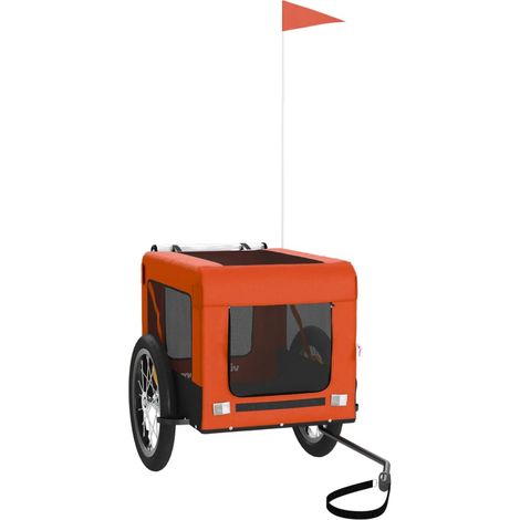 Pet Bike Trailer Orange and Black Oxford Fabric&Iron vidaXL