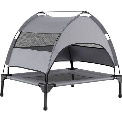 Elevated Dog Bed with Removable Canopy - Grey (1/3)