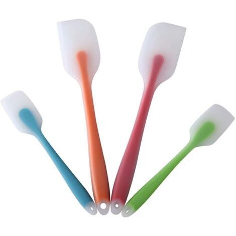 Lot de 4 spatules en silicone – Spatule flexible résistante à la chaleur 450F – Ustensiles de cuisine de qualité alimentaire de qualité supérieure (1/4)