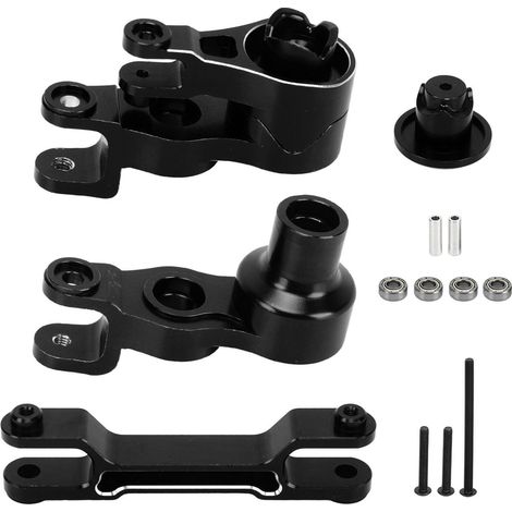 Ensemble de direction RC en aluminium CNC compact et léger, pièce décorative de rechange pour voiture TRAXXAS 1/5 RC, noir. (1/5)