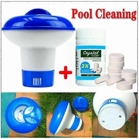 100 pastiglie di cloro, dispenser di prodotto chimico liquido, adatte per la pulizia di vasche idromassaggio e piscine, spedizione entro 24 ore. (1/4)