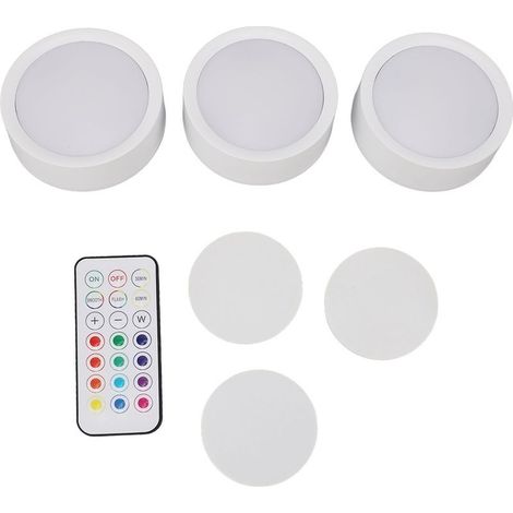 Washer bright LED with remote control, 13 colors, powered by battery, lighting sous-furniture, counter of cabinet without wire (1/5)