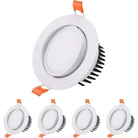 Pair Einbau-LED-Strahler, [4er-Pack] 7-W-Einbau-LED-Strahler für Badezimmer, 6000 K Kaltweiß, extraflache Einbau-LED-Strahler, 40° verstellbarer Abstrahlwinkel, 120° Deckenstrahler für Wohnzimmer, Küc
