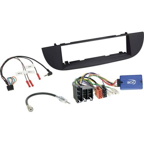Kit 1-DIN compatible avec Fiat 500(ZAF 312) 10/2007-07/2015 SWC/antenne