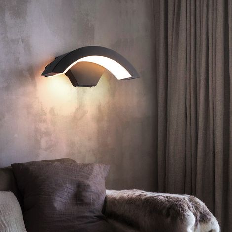 éclairage Porte d'Entrée Applique Murale LED PIR Détecteur de Mouvement 18W en Aluminum Anthracite étanche IP66 Blanc Chaud 3000K pour Couloir Balcon Jardin Lampe Lumière Elégante Moderne (1/4)