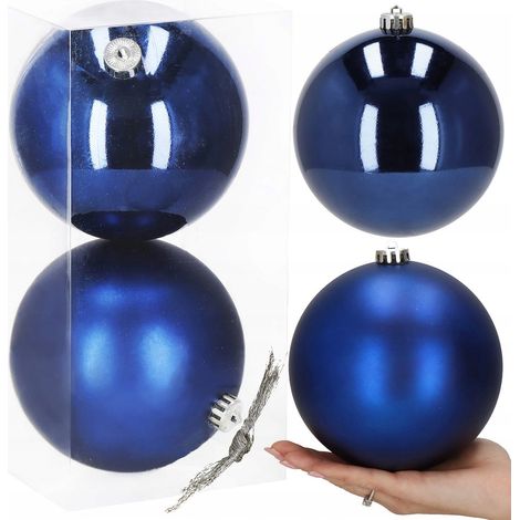 GROSSE WEIHNACHTSKUGELN 2Stk 16 cm WEIHNACHTSKUGEL XXL FÜR DEN WEIHNACHTSBAUM Set UNZERBRECHLICH