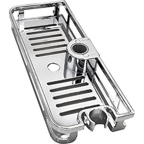 ÉTagèRe de Douche Rectangle Plateau de Rangement Amovible Support en Plastique Accessoires de Cuisine pour Salle de Bain (1/5)