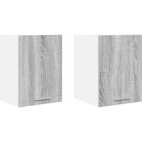 Set di 2 pensili moderni pratica soluzione di stoccaggio 30 x 31 x 40 cm in legno grigio sonoma 020053172