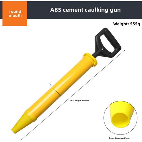 Pistolet à calfeutrer à ciment manuel transfrontalier allongé en acier inoxydable à quatre usages de 50 cm, pistolet à calfeutrer à ciment antivol pour porte ([ABS-embout rond]]) (1/5)