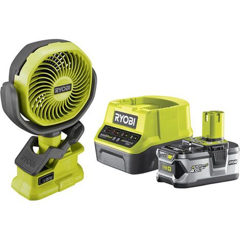 Ryobi RCF18-0 Ventilatore Pinza Batteria 18V ONE+ 300m3/h Kit 4.0 Ah