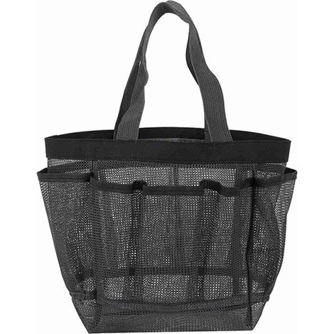 Sac de douche en maille à suspendre, articles de toilette, dortoir d'université, essentiels, lavage portable, séchage rapide, organisateur de cosmétiques pour salle de bain, dortoirs, plage, camping, (1/5)