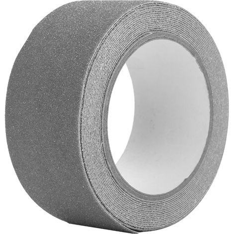 Ruban adhésif antidérapant PVC 5M x 5cm pour escaliers et sols - Décoration de sécurité (Gris)