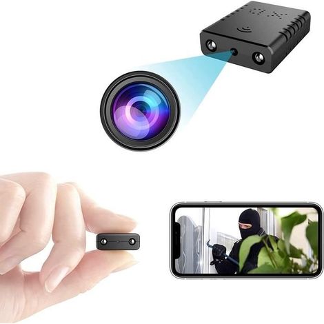 Petite Caméra WiFi, Mini Caméra Espion Cachée, Full HD 1080P Portable Plus Petite Caméra Nanny avec Vision De Nuit, Enregistrem[476] (1/4)