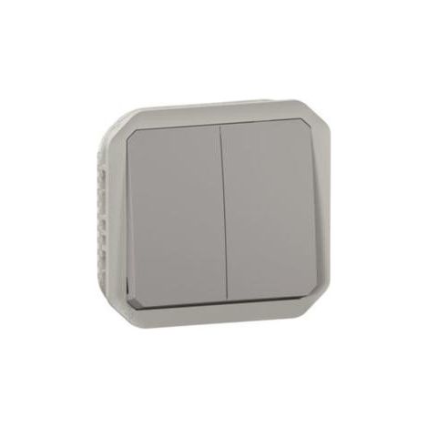 Conmutador pulsador doble modular Plexo Legrand 069525L Gris (1/3)