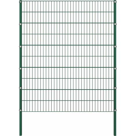 Maison Exclusive - Zaunelement mit Pfosten Eisen 867 x 200 cm Grü (1/5)