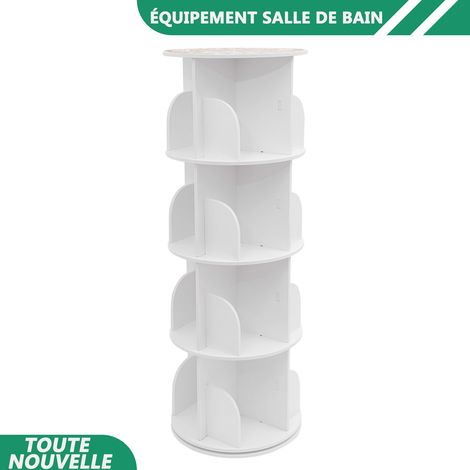 WAOBDLA Étagère rotative à 4 niveaux à 360° Étagère rotative à 4 niveaux pour le stockage de livres, d'artisanat, d'objets de collection (1/5)