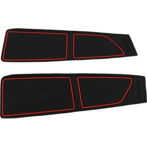 Tapis de couverture de tableau de bord en Silicone, 2 pièces, Protection contre la poussière, lavable, antidérapant, doublure de tableau de bord pour Bronco 2021 – 2024 rouge (1/2)