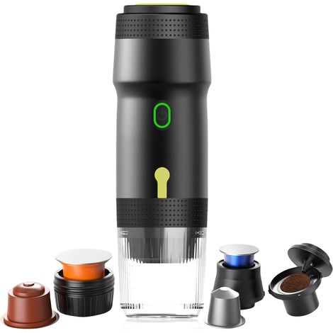 Macchina da caffè portatile 3 in 1, adatta per Nespresso, Dolce Gusto e caffè macinato – Macchina da caffè elettrica con batteria ricaricabile USB-C – Min (1/5)